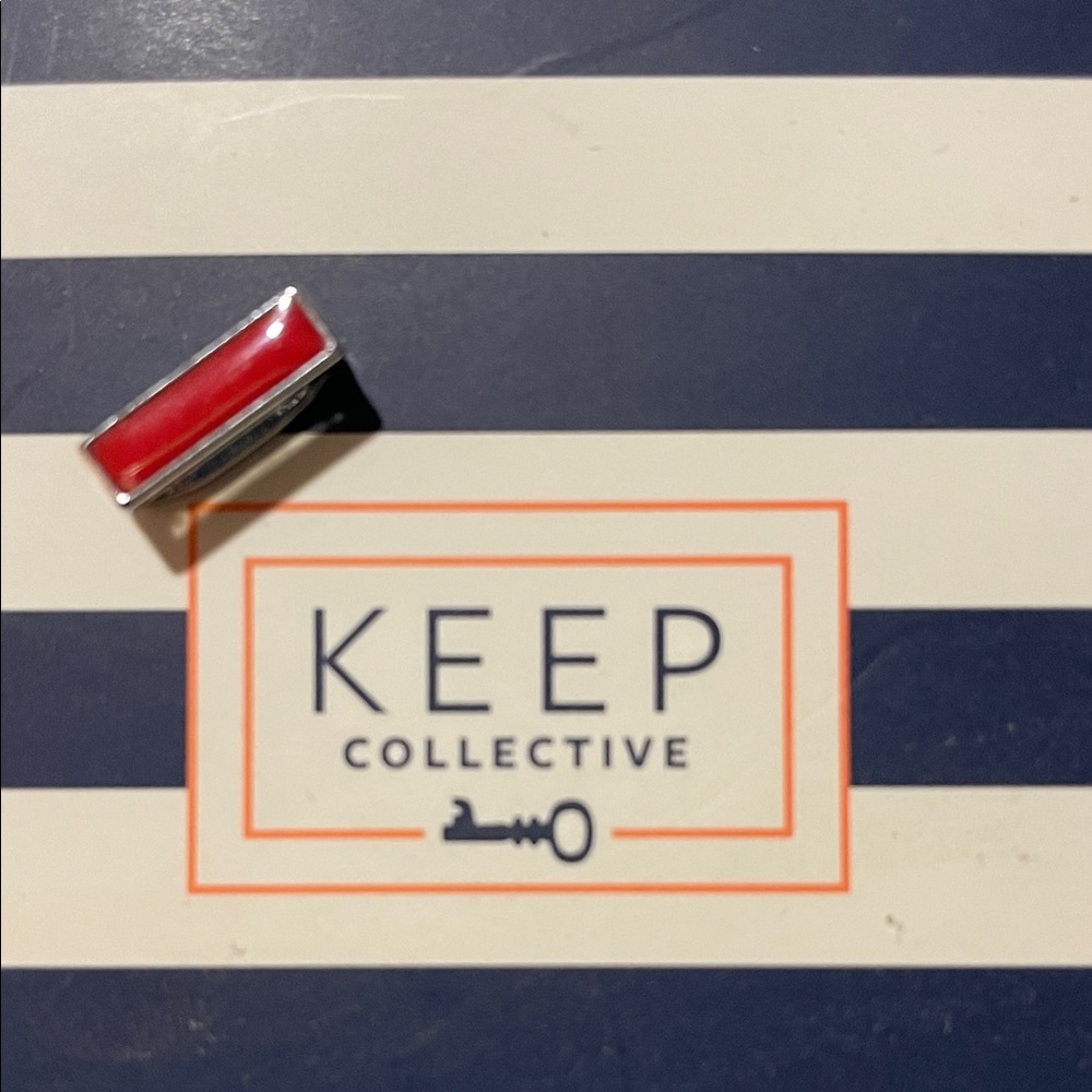 KEEP Collective Red / Silver Rectangular Charm Retired